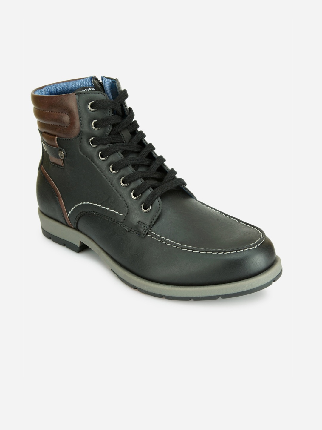 

ID Men Black Solid Flat Boots