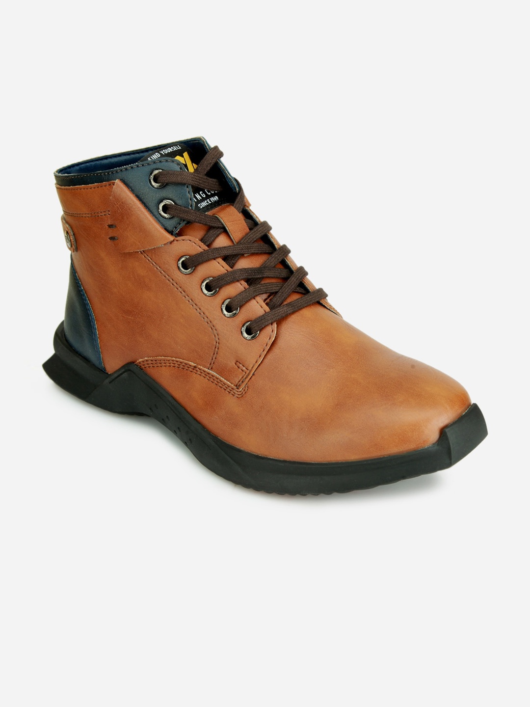 

ID Men Tan Brown Solid Flat Boots