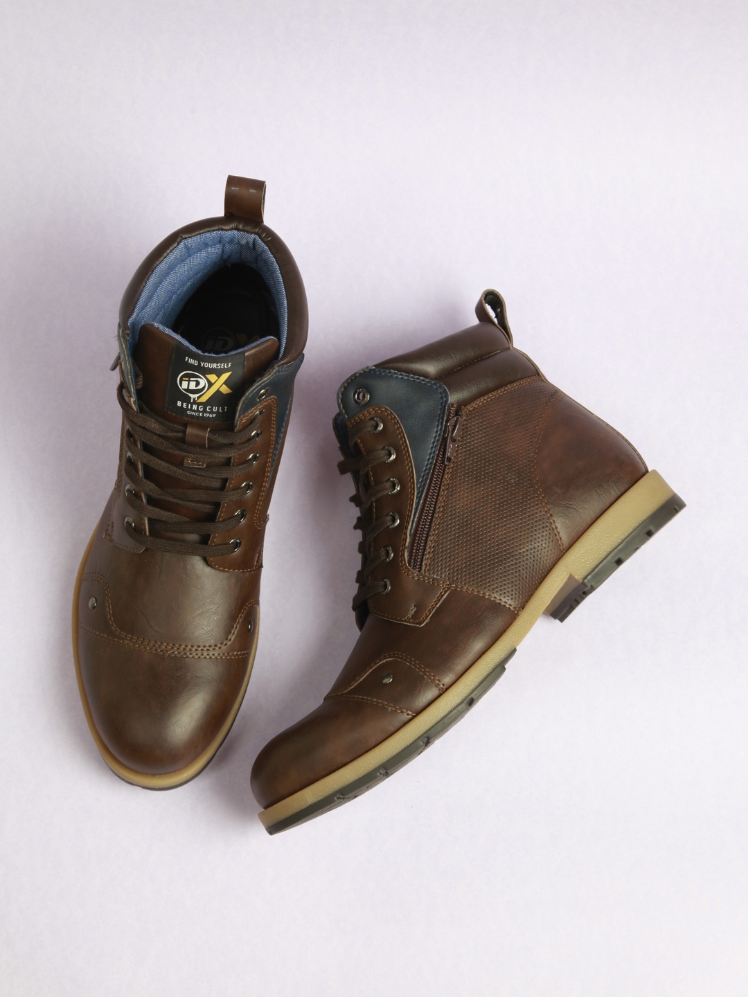 

ID Men Brown Solid Flat Boots