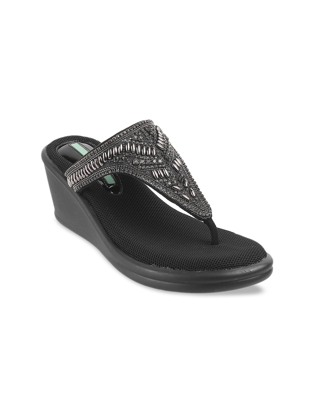 

Catwalk Black Embellished Wedge Sandals
