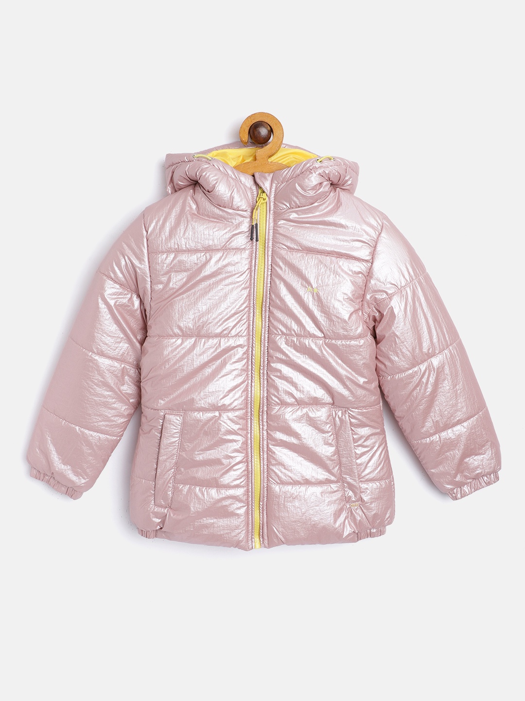 

Okane Girls Pink Sheen Effect Hooded Padded Jacket