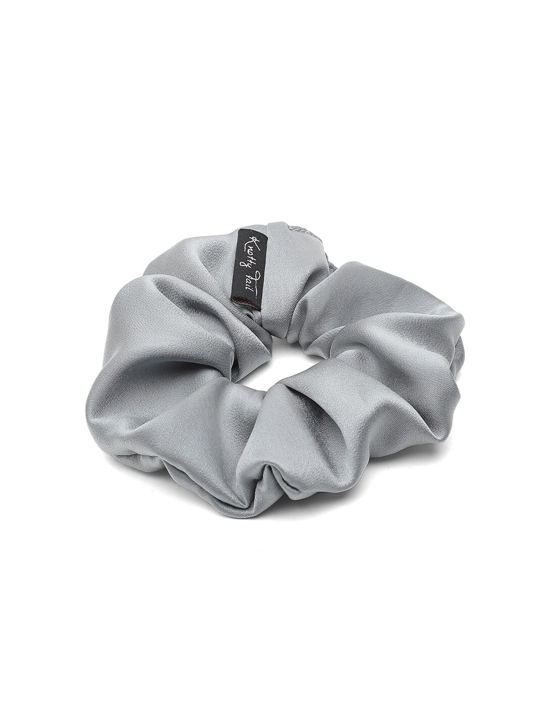 

Knotty Tail Women Grey Solid Satin Scrunchie