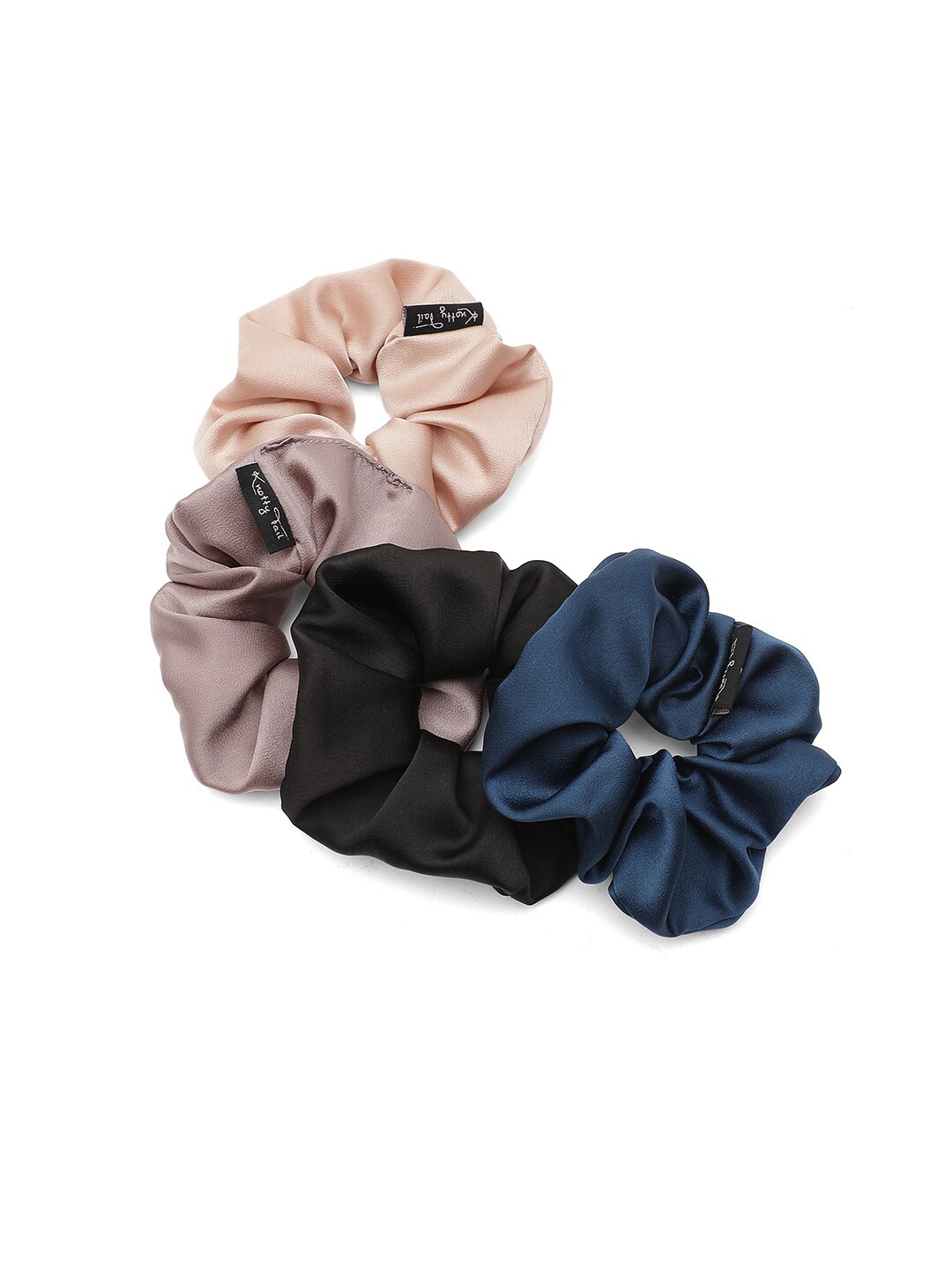 

Knotty Tail Women Set Of 4 Scrunchies, Black