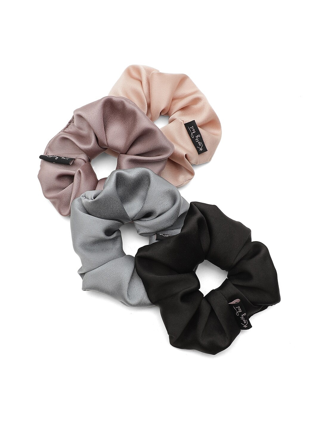 

Knotty Tail Women Set of 4 Scrunchies, Black