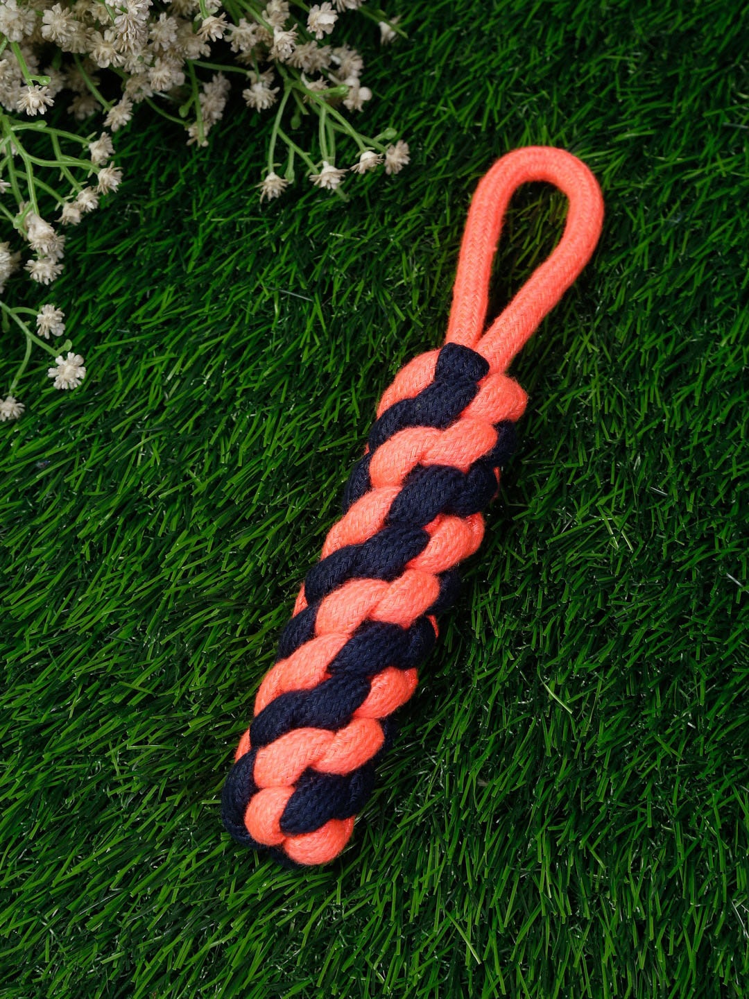 

WIGGLE TWIDDLE Pink & Black Textured Rope Dog Toy
