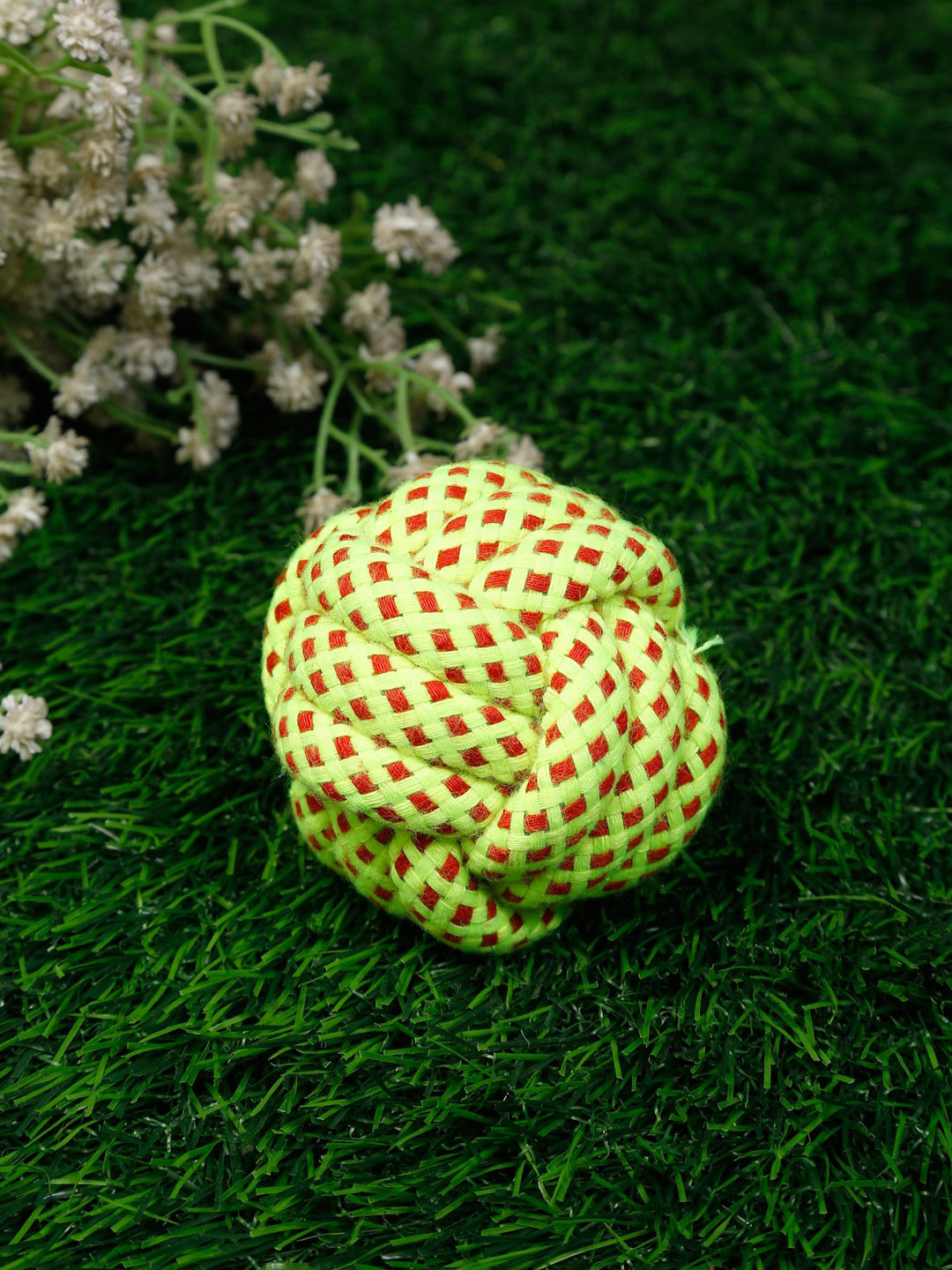 

WIGGLE TWIDDLE Lime Green & Red Textured Rope Dog Toy