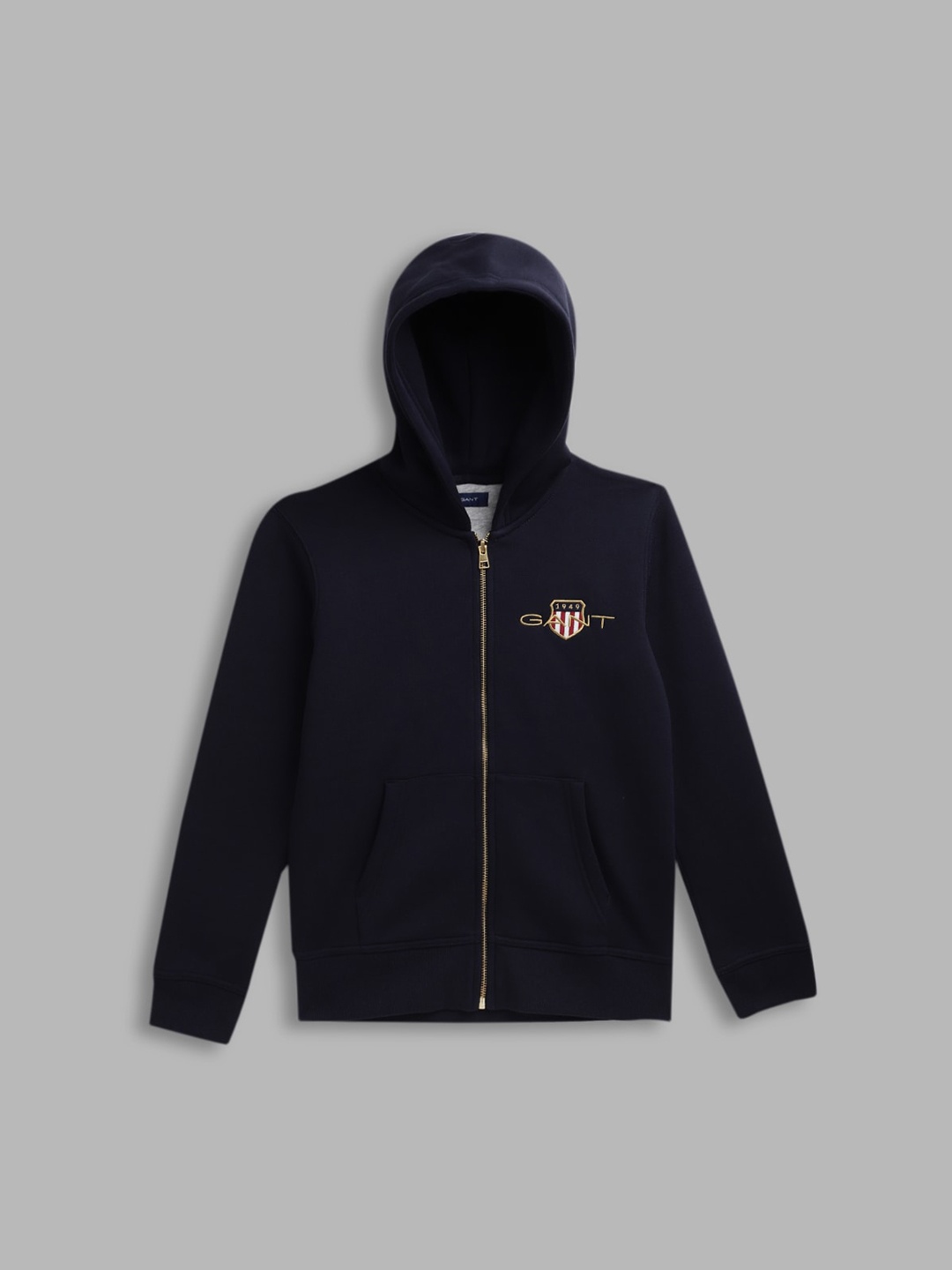 

GANT Boys Navy Blue Solid Hooded Sweatshirt