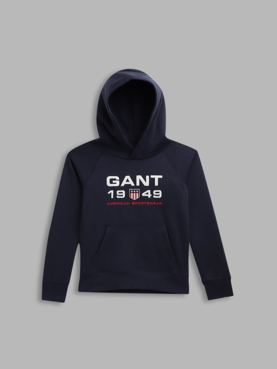 

GANT Boys Navy Blue Printed Hooded Sweatshirt