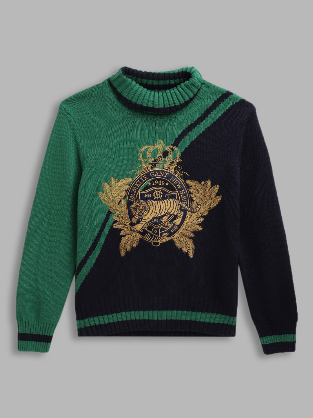 

GANT Boys Green & Blue Printed Pullover