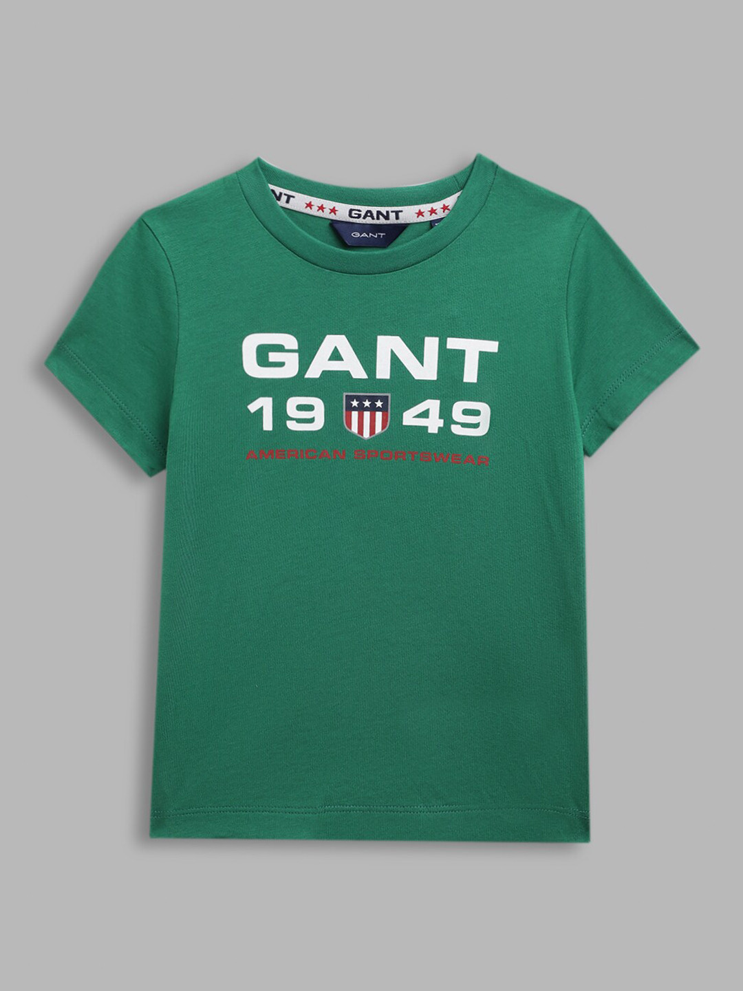 

GANT Boys Green Typography Printed Applique Slim Fit T-shirt
