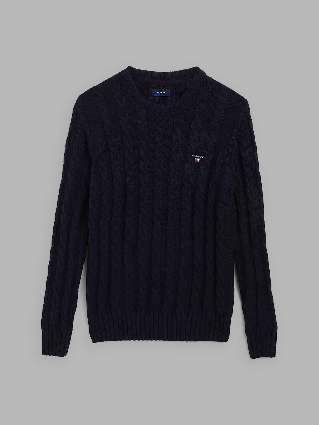 

GANT Boys Navy Blue Cable Knit Pullover Sweater