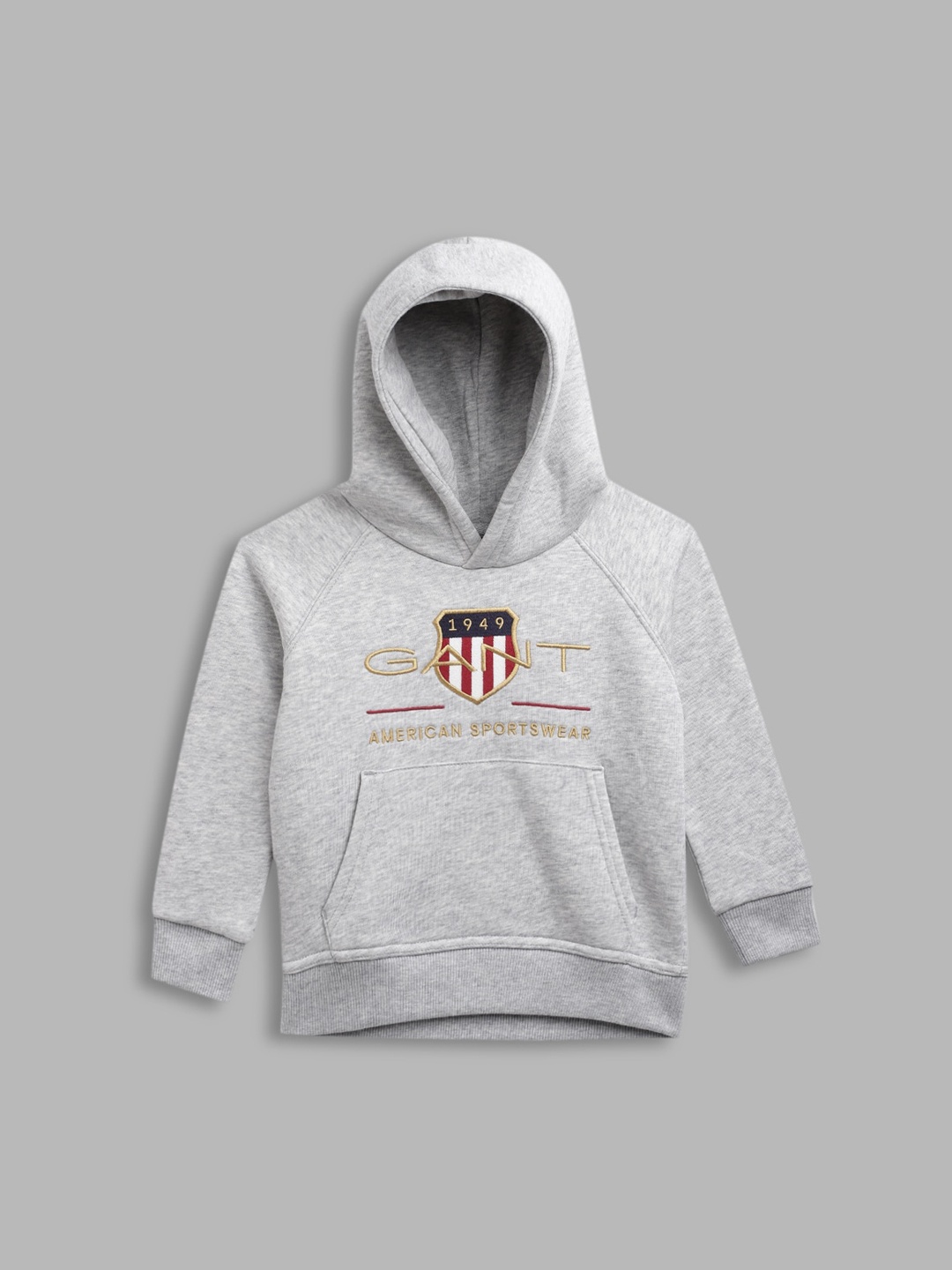 

GANT Boys Grey Printed Hooded Sweatshirt