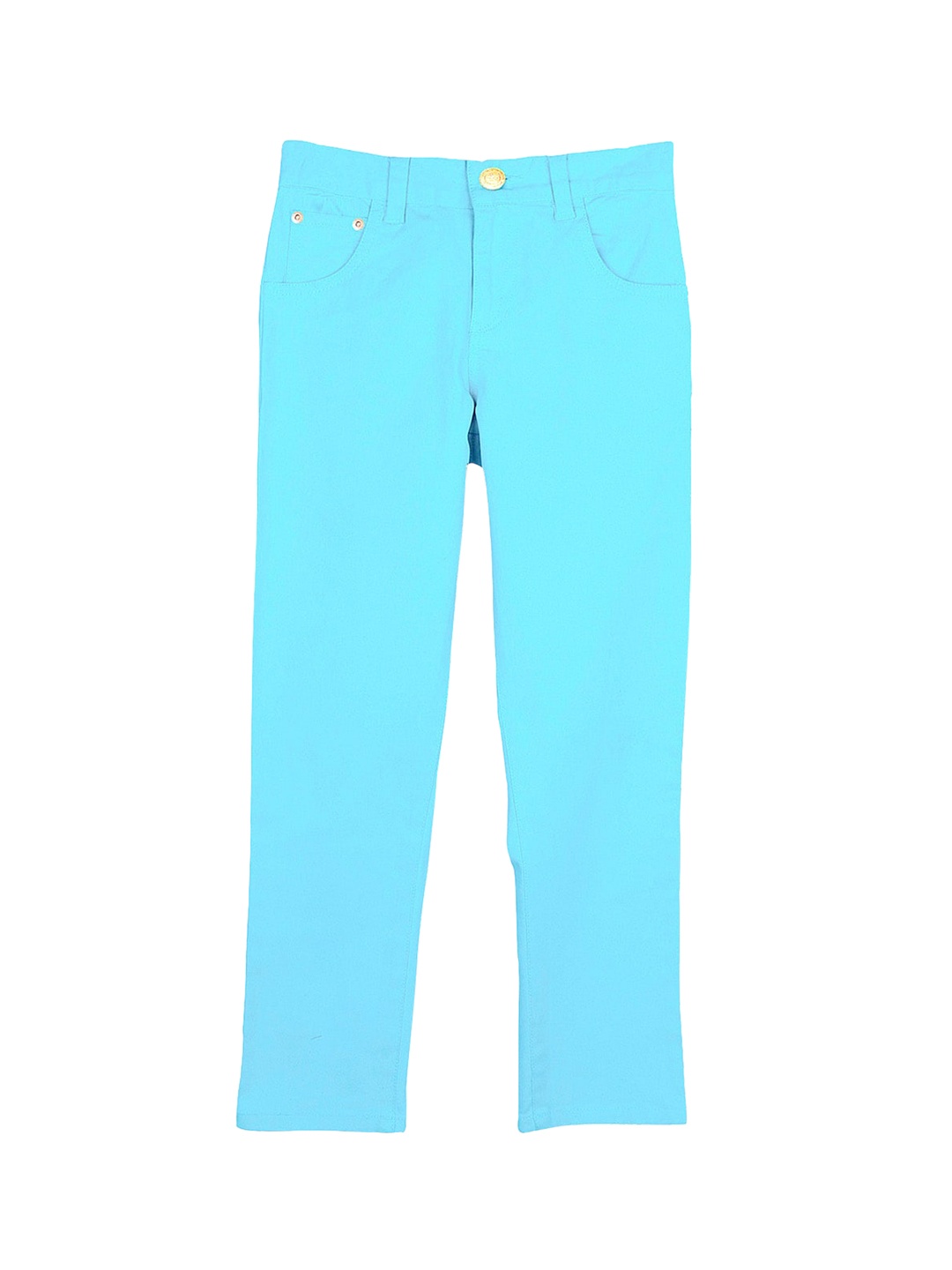 

Cherry Crumble Boys and Girls Blue Solid Cotton Twill Sky Blue Jeans