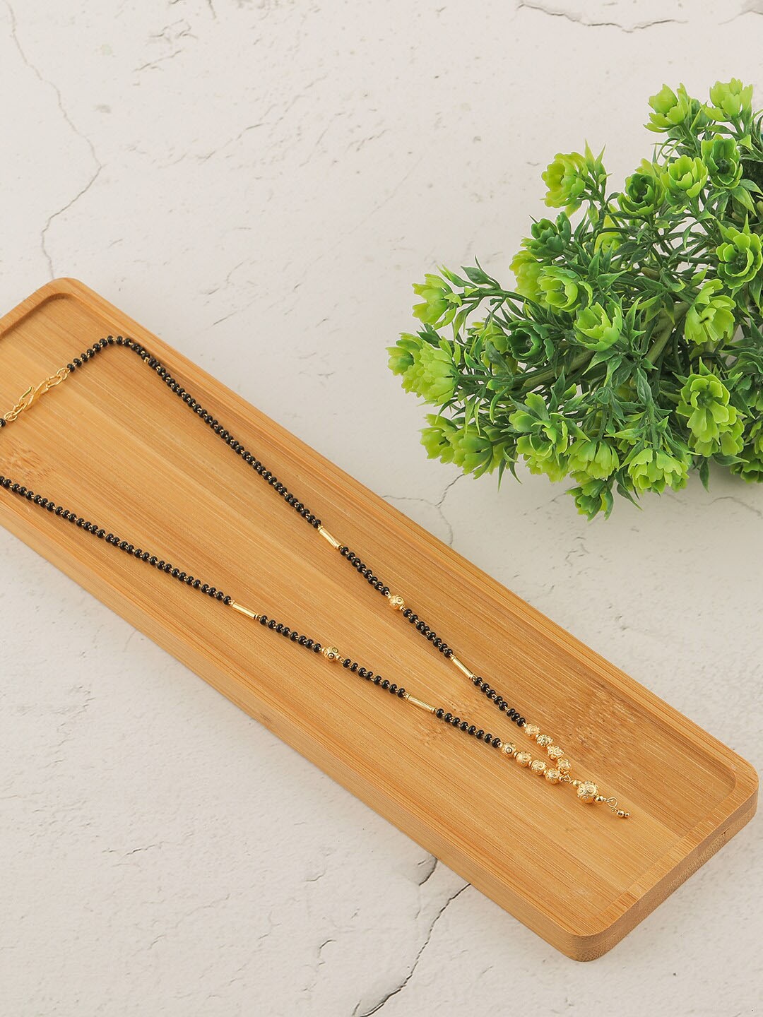 

Brandsoon Set Of 2 Gold-Plated Black Beaded Mangalsutra