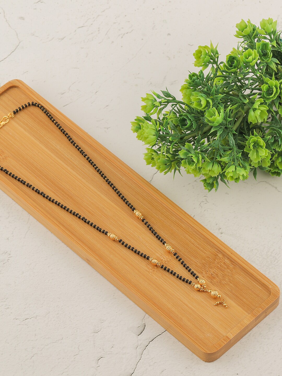 

Brandsoon Set Of 2 Gold-Plated Black Beaded Mangalsutra