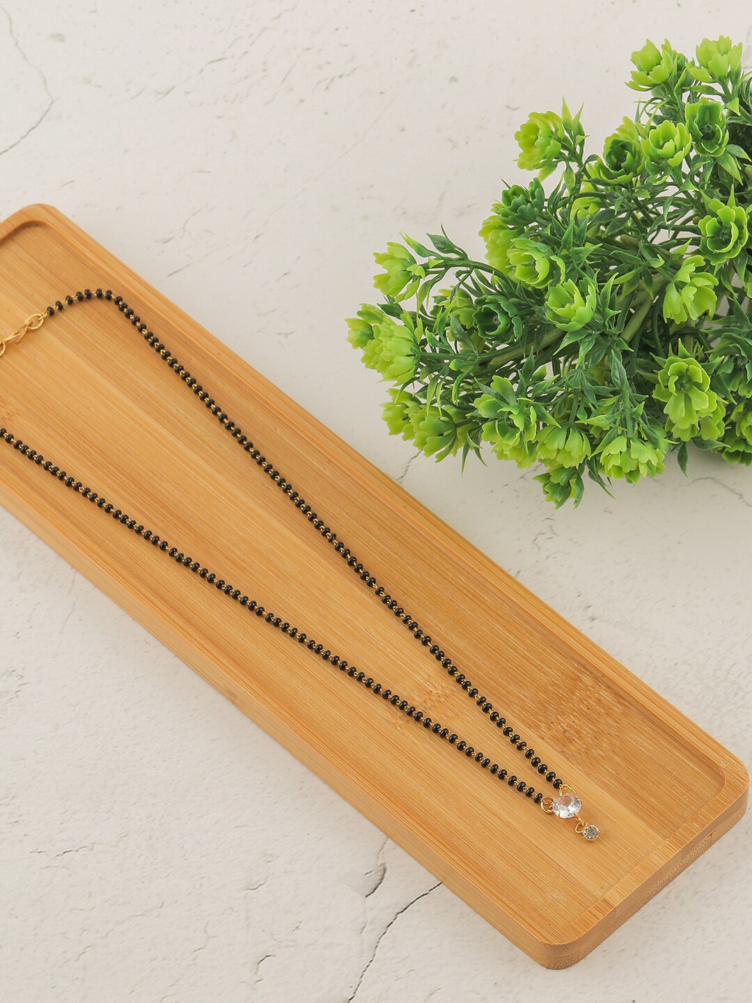

Brandsoon Set Of 3 Gold-Plated Black Beaded Mangalsutra