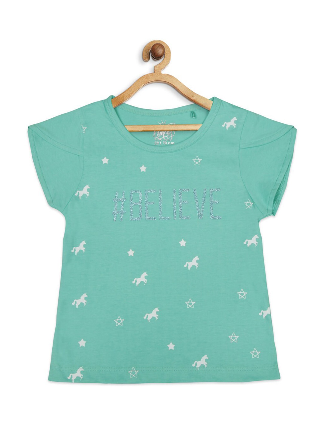 

Tiny Girl Girls Green Printed Regular Top