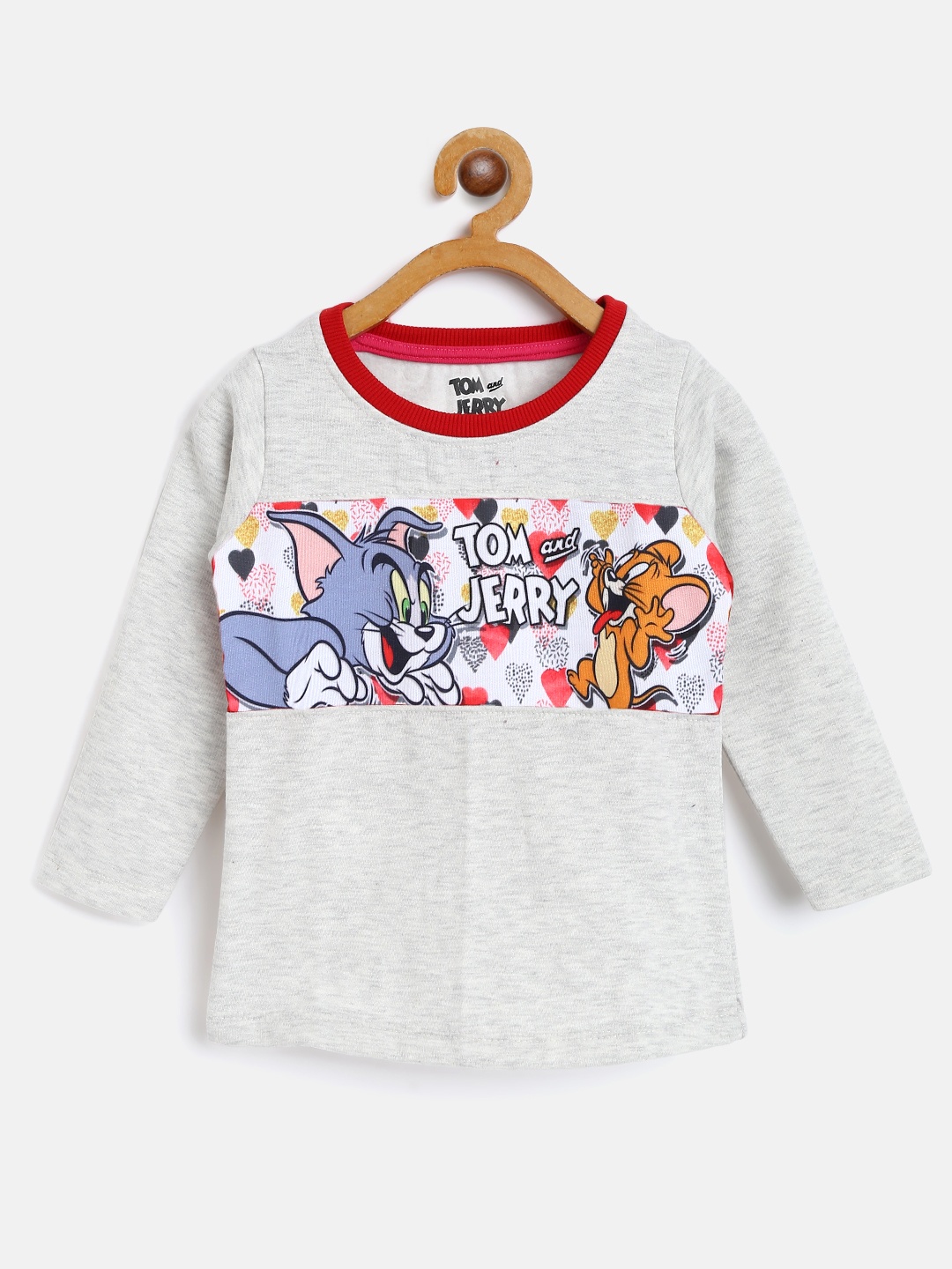 

Eteenz Girls Grey Melange Tom & Jerry Print Sweatshirt