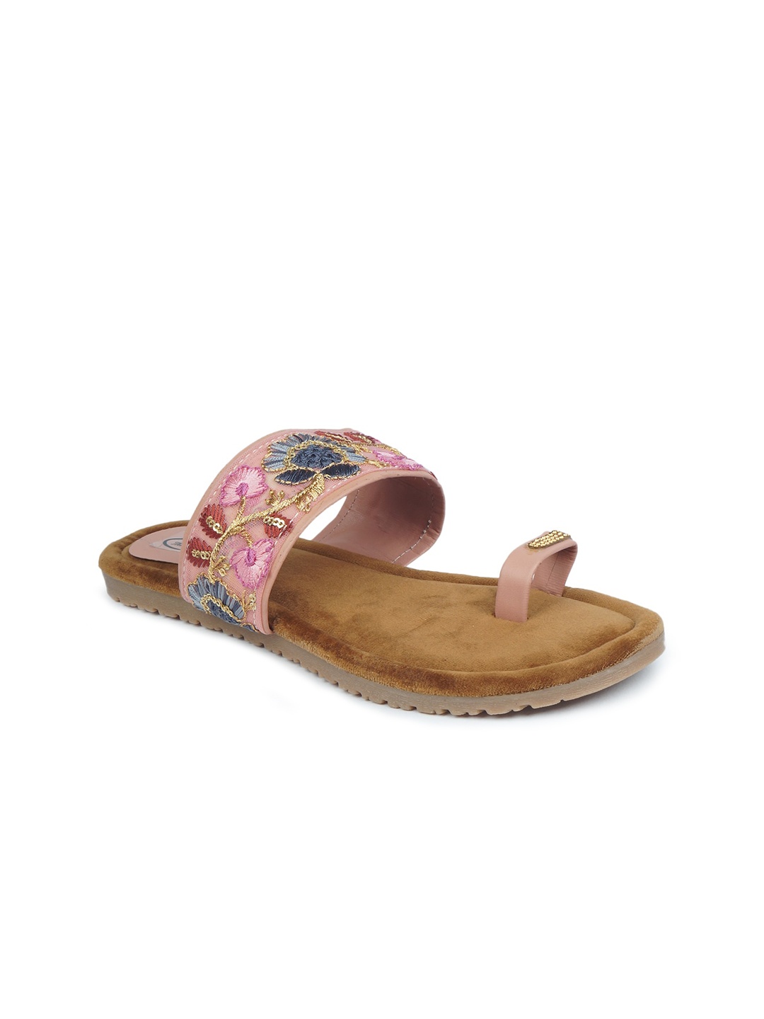 

The Desi Dulhan Women Pink Embellished One Toe Flats