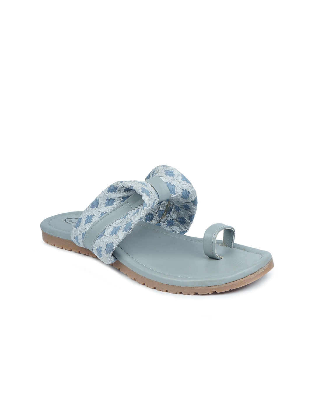 

The Desi Dulhan Women Grey Printed Open Toe Flats