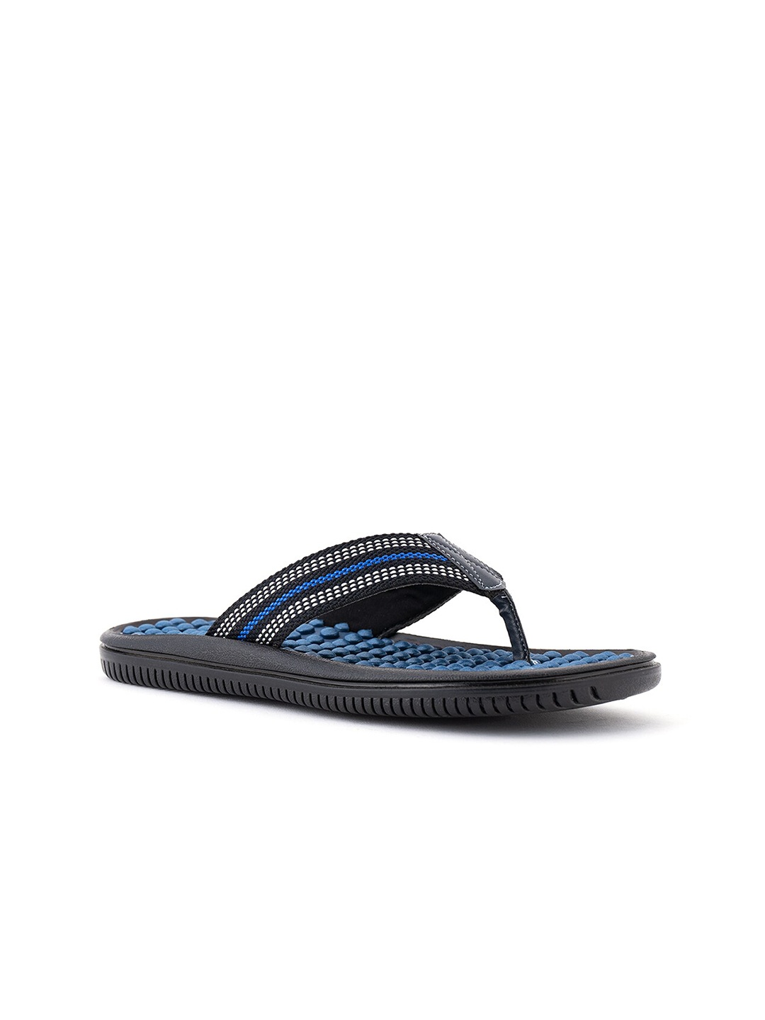 

Khadims Men Navy Blue & Black Thong Flip-Flops