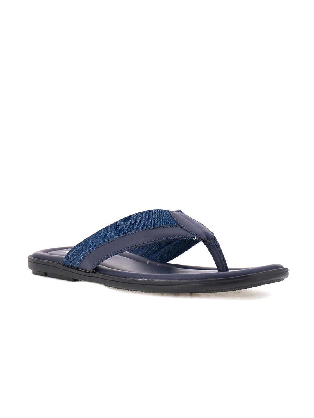 

Khadims Men Navy Blue & Black Thong Flip-Flops