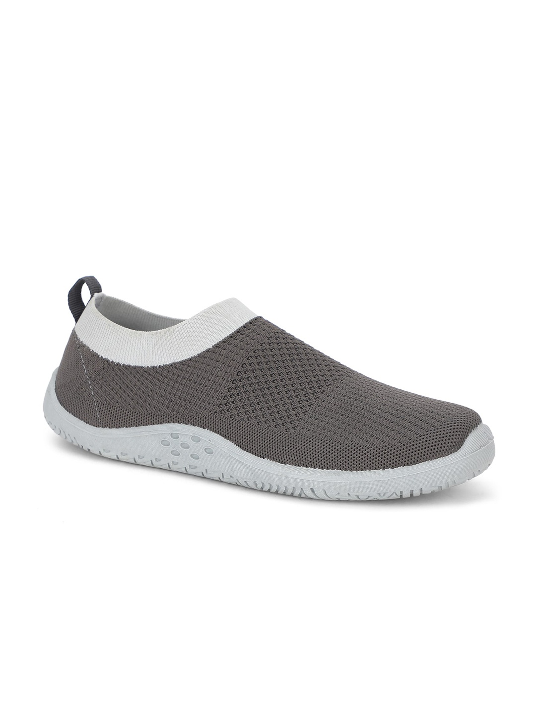 

Khadims Men Grey Woven Design Slip-On Sneakers