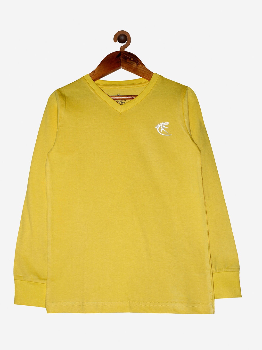 

KiddoPanti Girls Yellow V-Neck T-shirt