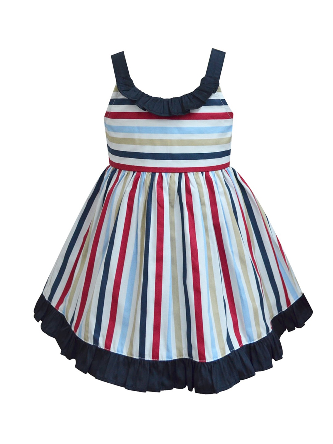 

A T U N Blue & Red Striped Dress