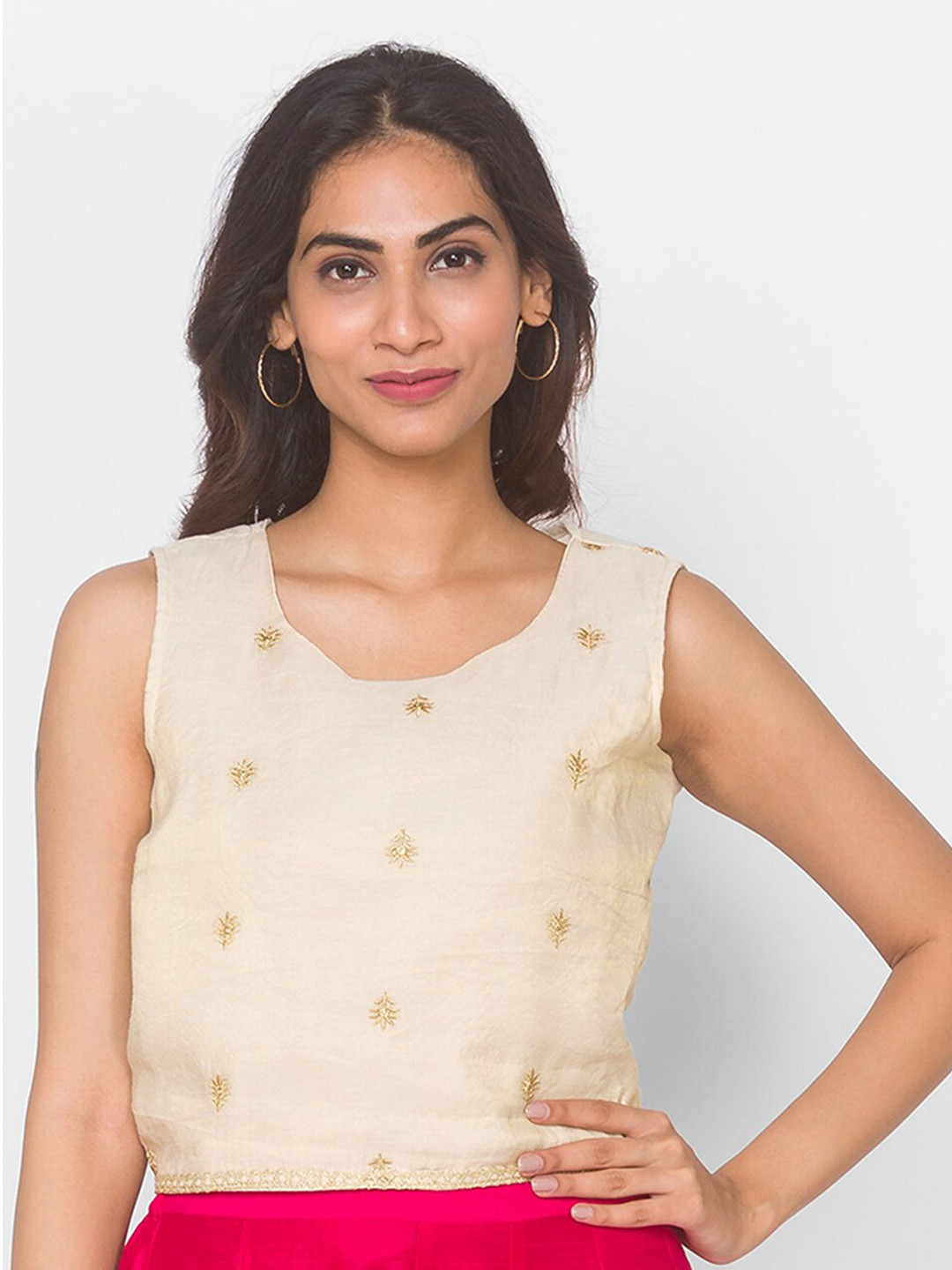 

Ethnicity Gold-Toned Embellished Regular Top