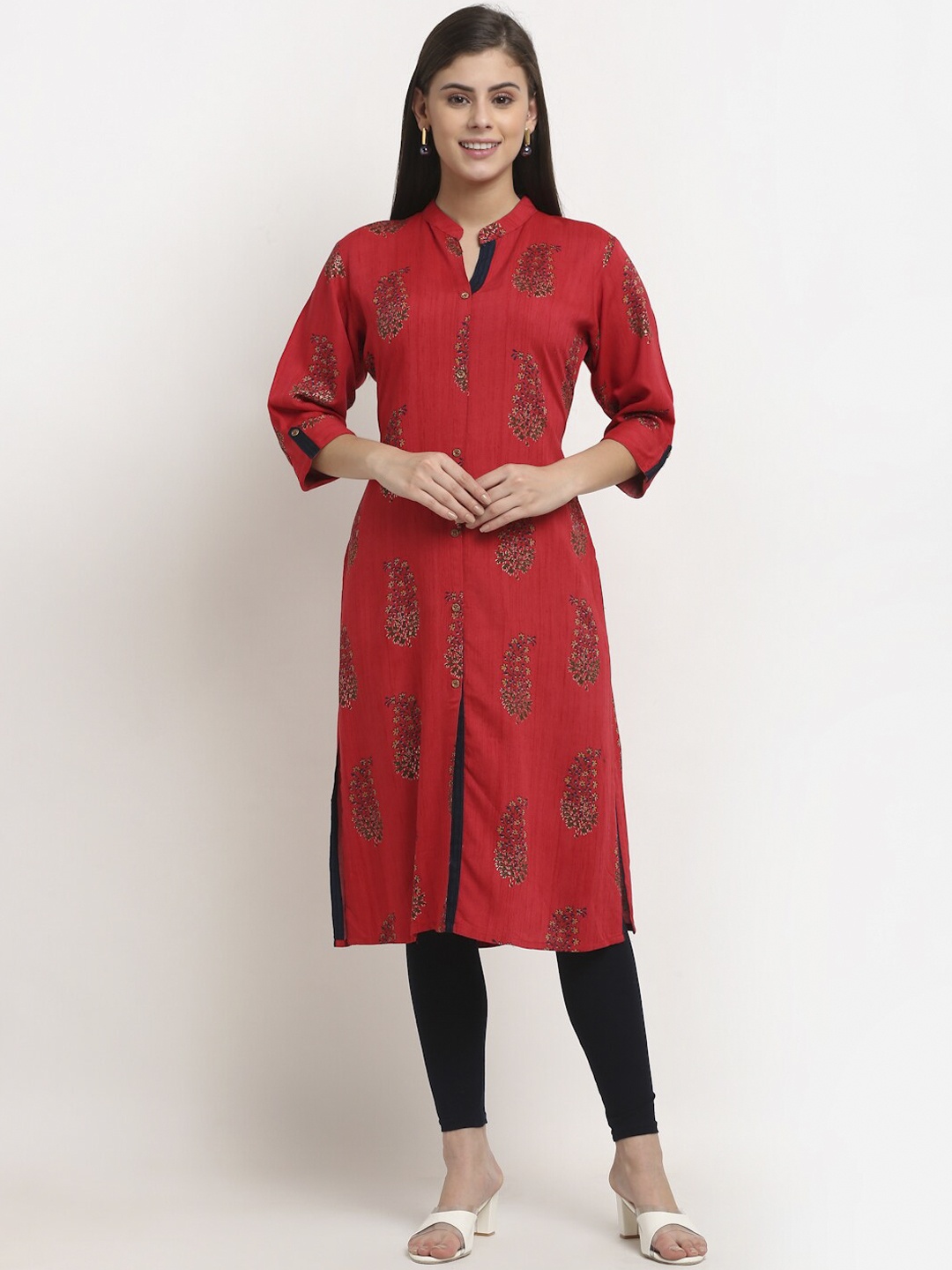 

GRACIT Women Red Ethnic Motifs Printed Kurta