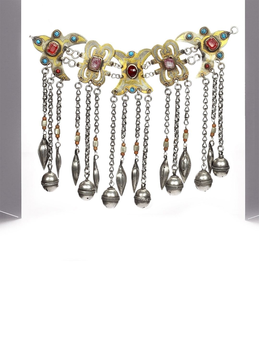 

SANGEETA BOOCHRA Silver-Plated Silver Real Stones Studded Necklace