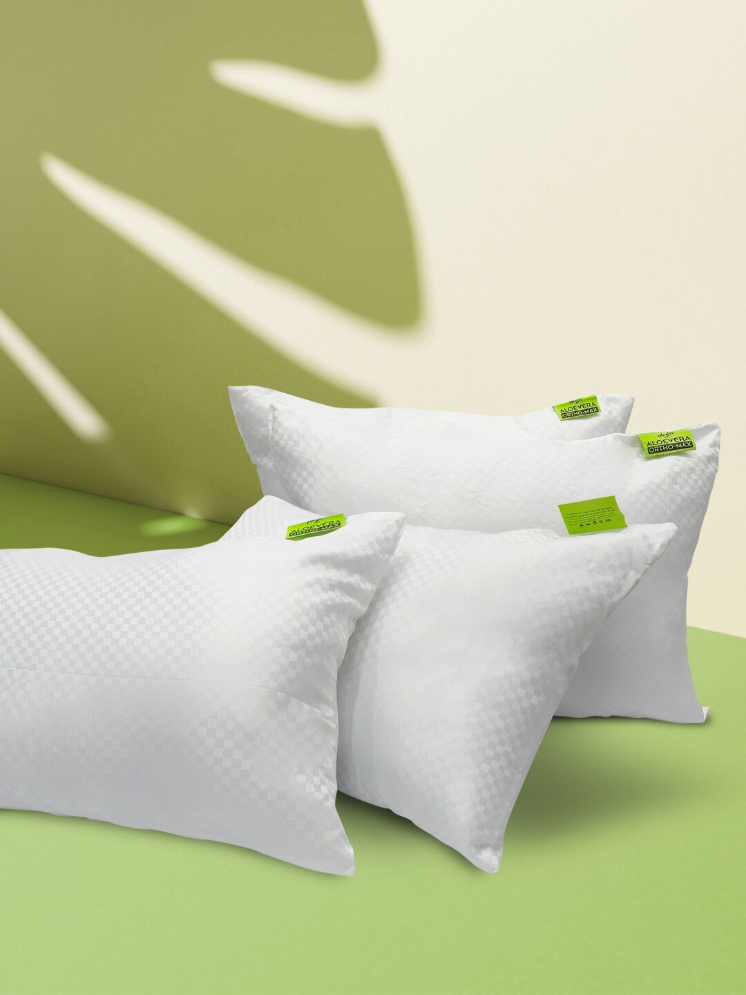 

KOPA Set Of 4 White Solid Rectangle Neck-Care Sleep Pillows