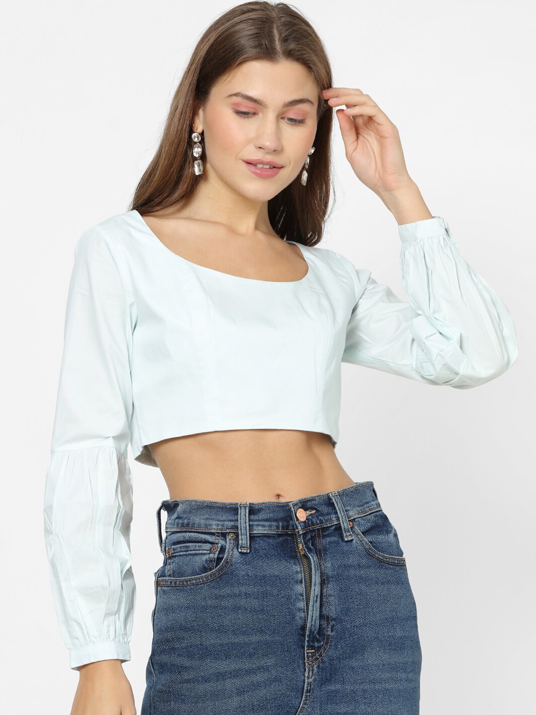 

FOREVER 21 Blue Regular Crop Top