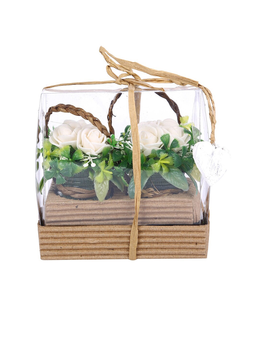 

HomeTown White & Green Rose Artificial Flower