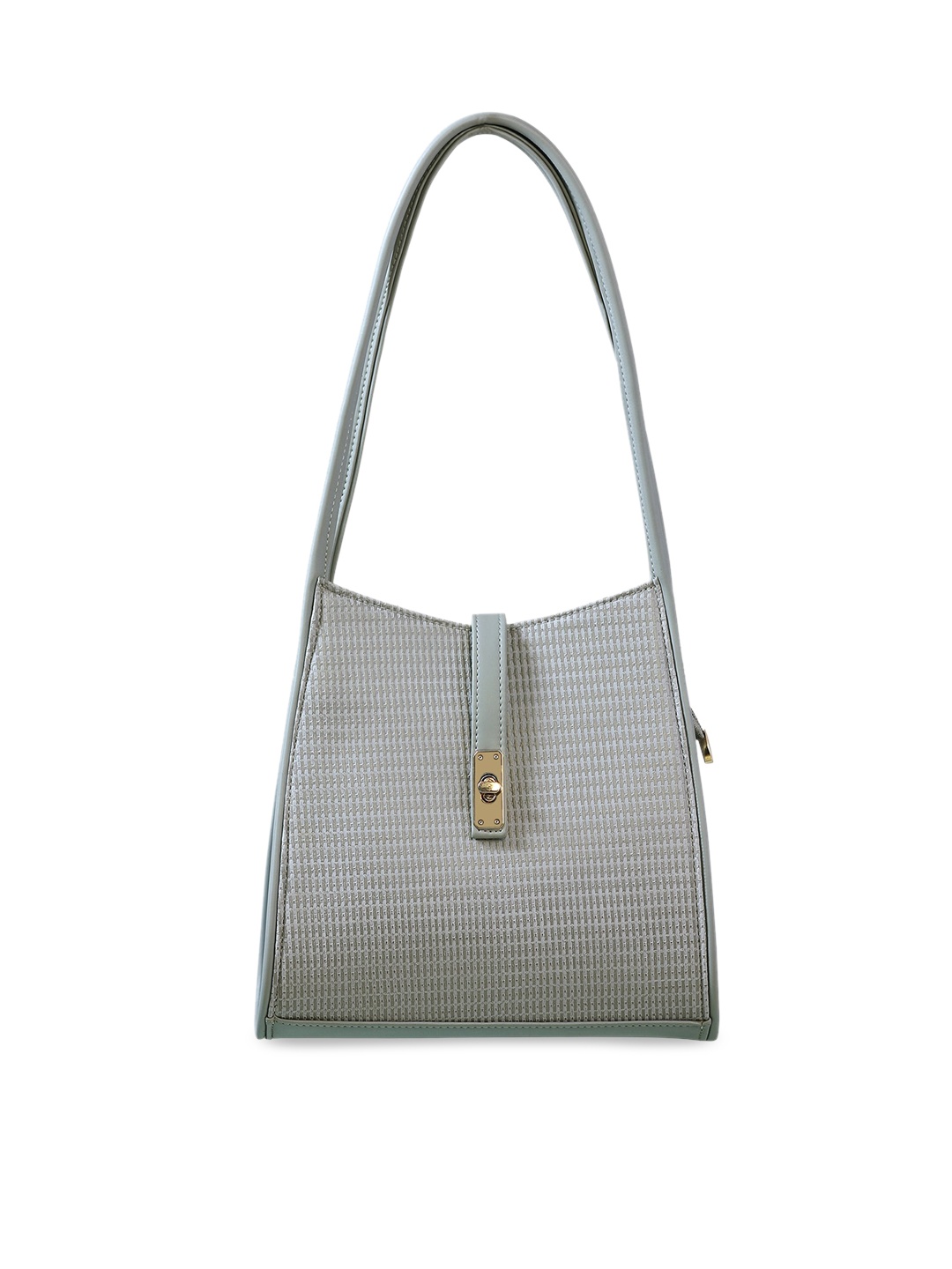 

Bellissa Grey Textured PU Structured Shoulder Bag with Cut Work