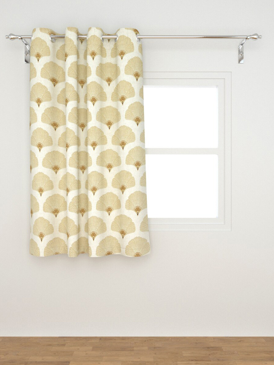 

Home Centre Beige Ethnic Motifs Printed Cotton Linen Window Curtain
