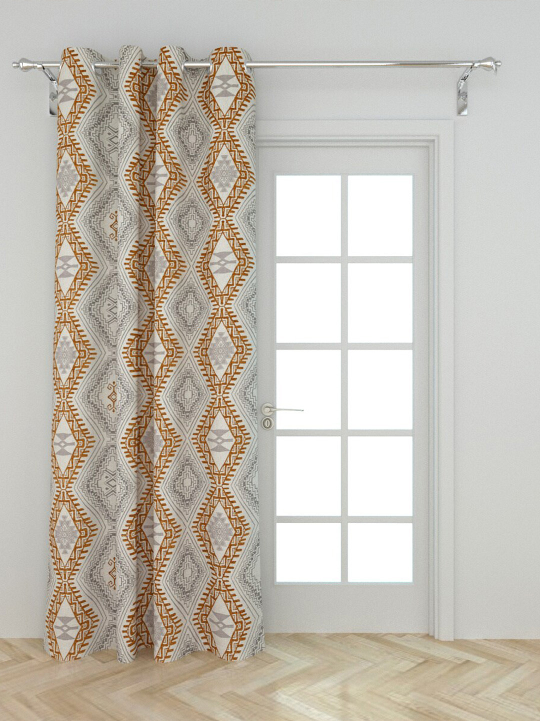 

Home Centre Grey & Brown Geometric Door Curtain