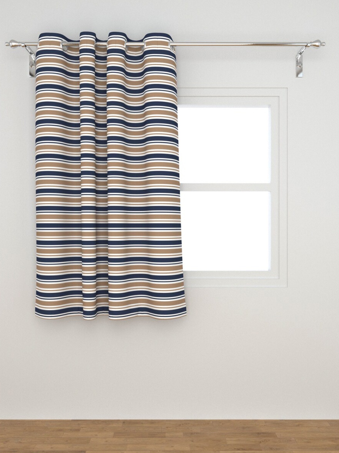 

Home Centre Blue & Brown Striped Window Curtain