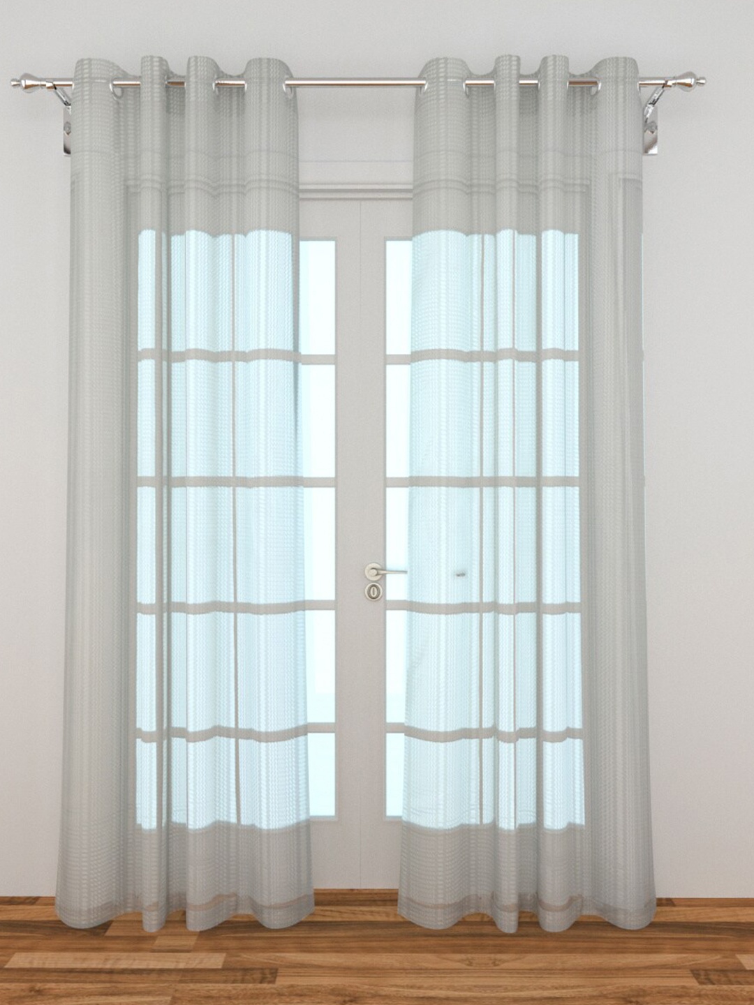 

Home Centre Off White Set of 2 Sheer Door Curtains