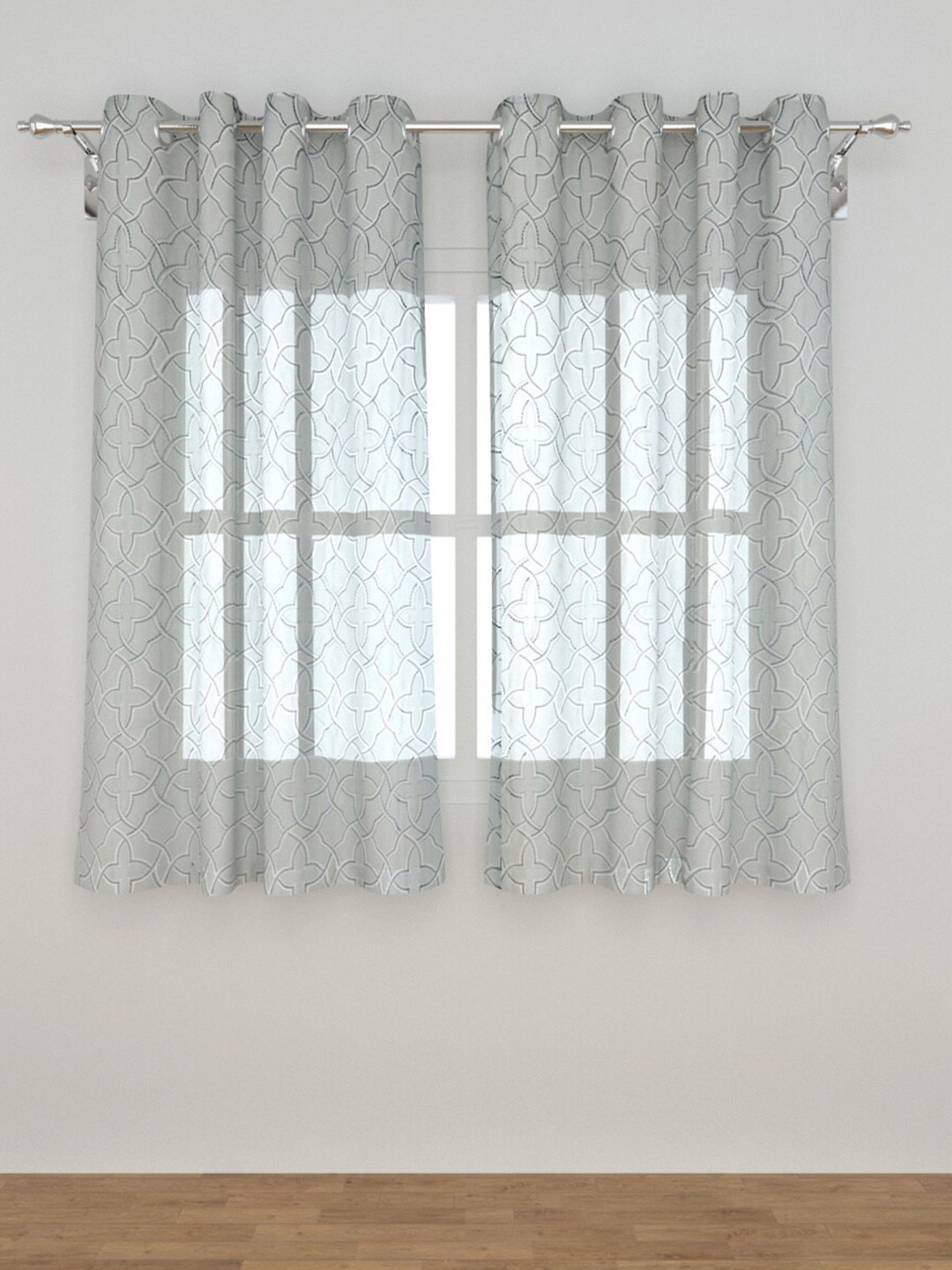 

Home Centre Grey Set of 2 Geometric Window Curtains