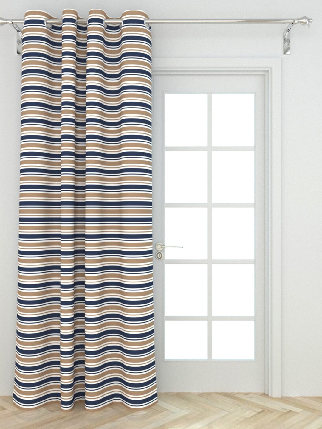 

Home Centre Blue & Beige Striped Door Curtain