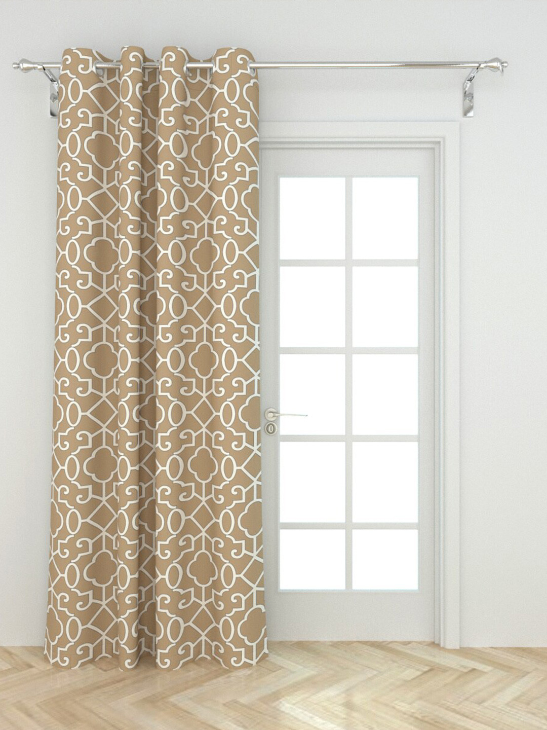 

Home Centre Beige & White Ethnic Motifs Printed Cotton Door Curtain