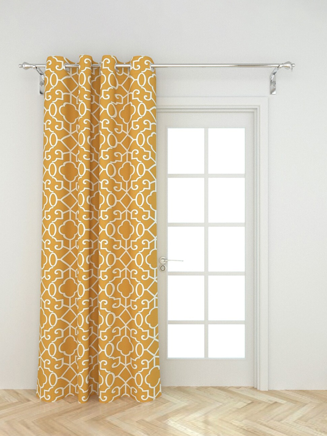 

Home Centre Yellow & White Single Geometric Regular Door Curtain