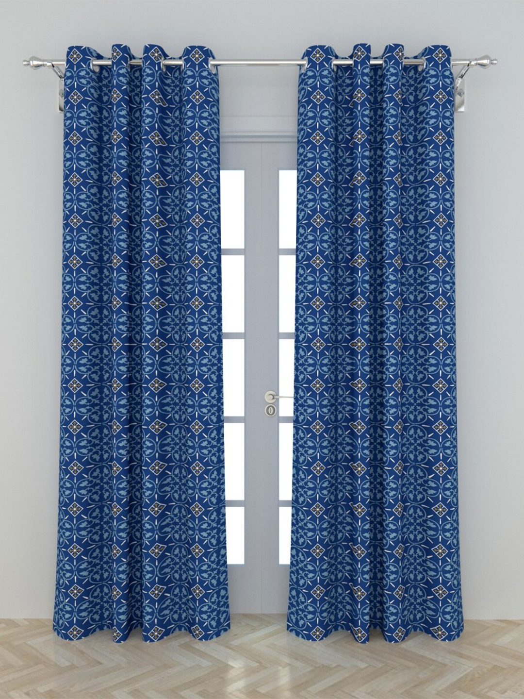 

Home Centre Blue & White Set of 2 Door Curtain