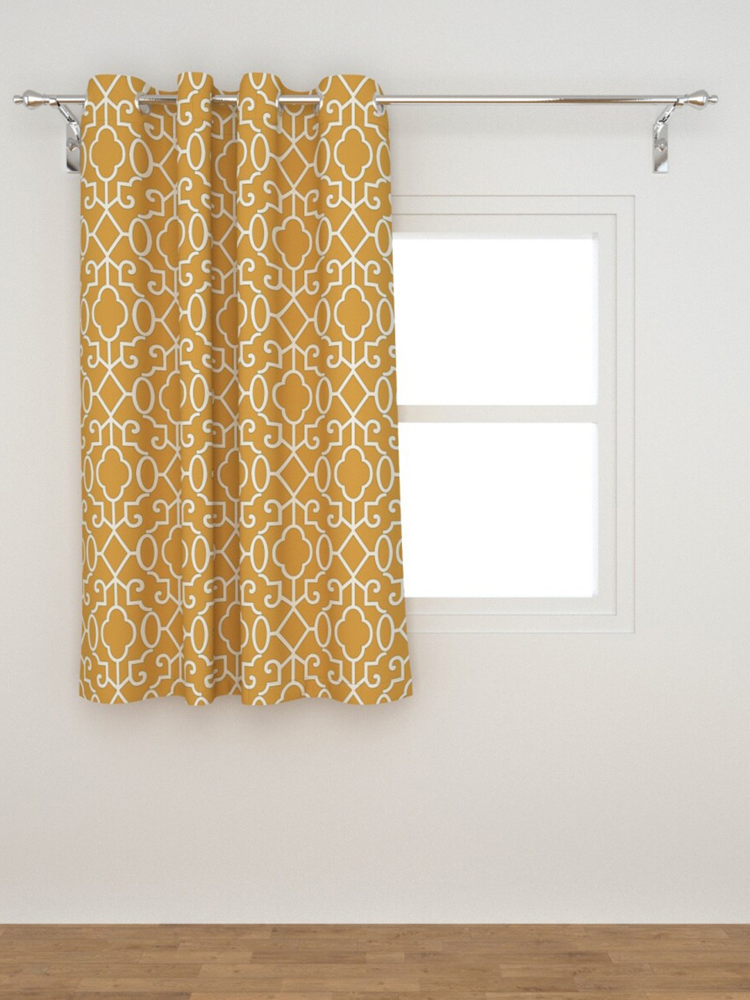 

Home Centre Yellow & White Geometric Window Curtain