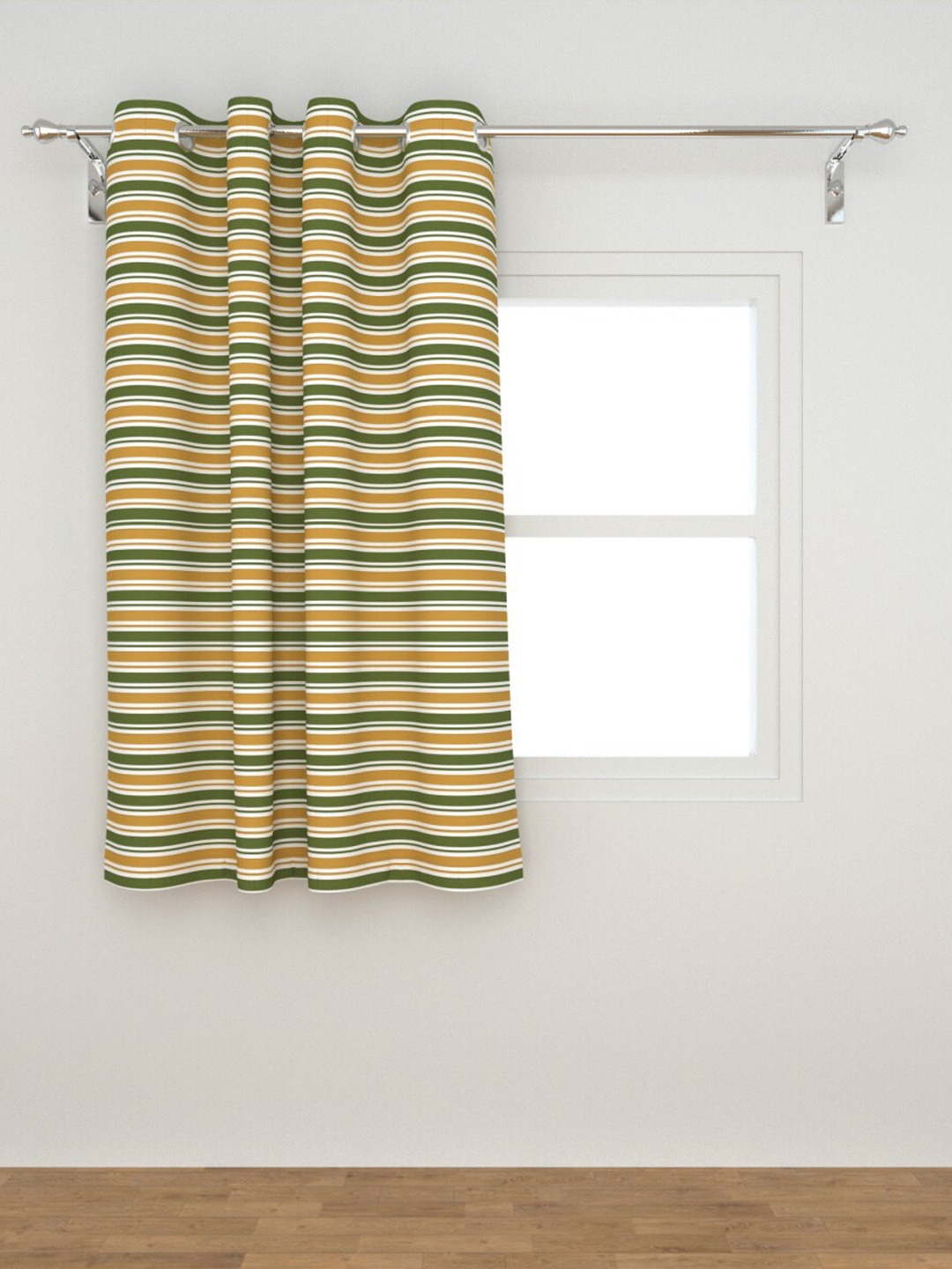 

Home Centre Green & Brown Striped Window Curtain