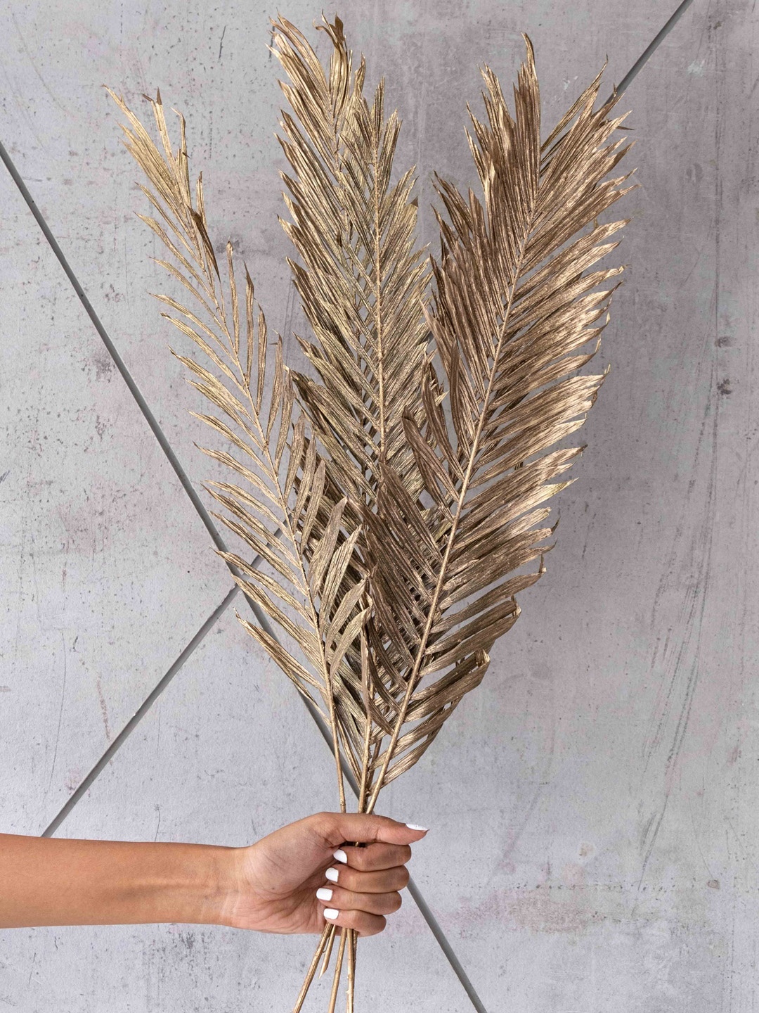 

happywagon Gold Washed Cannacut Leaves Vase Fillers(5 Stems), Beige