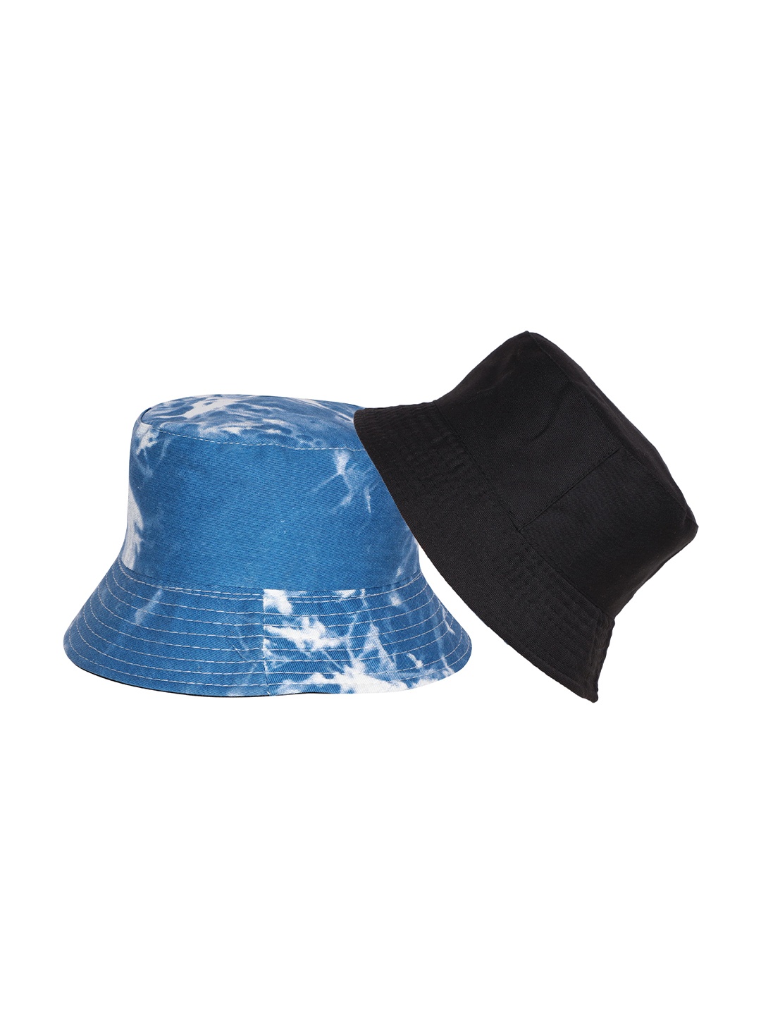 

FabSeasons Unisex Blue & Black Tie-Dye Reversible Cotton Bucket Hat