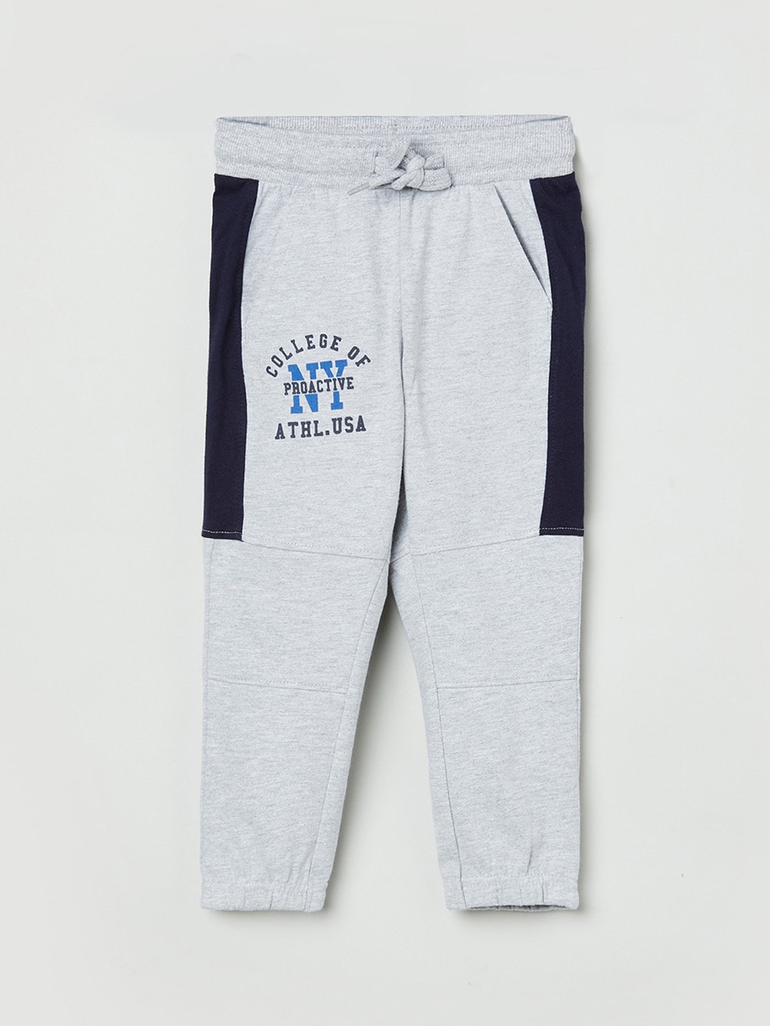 

max Boys Grey Printed Joggers Trousers